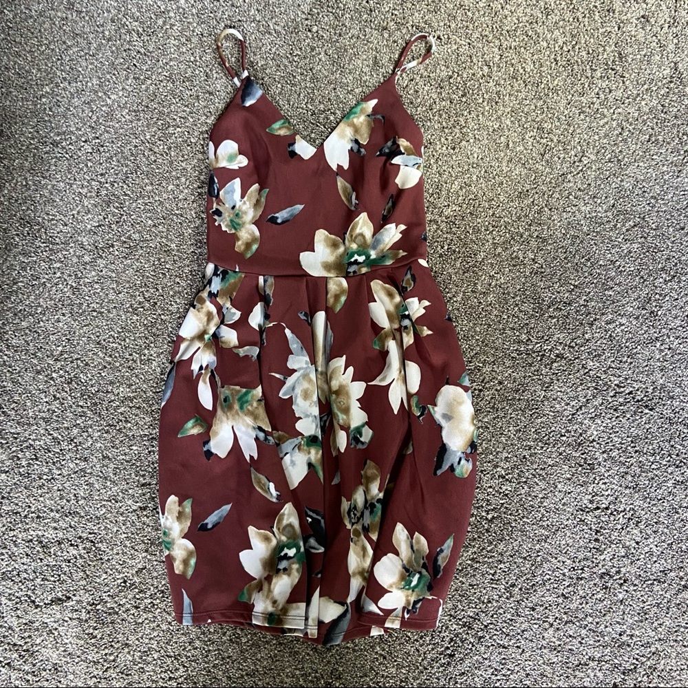 Brown floral dress